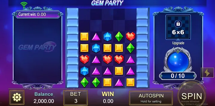 Review of the game Gem Party from JILI includes a promotion giving away free credit up to 100%