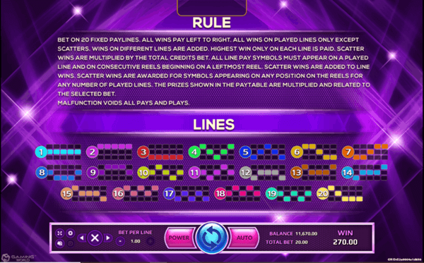 Lines slot game OctagonGem 2